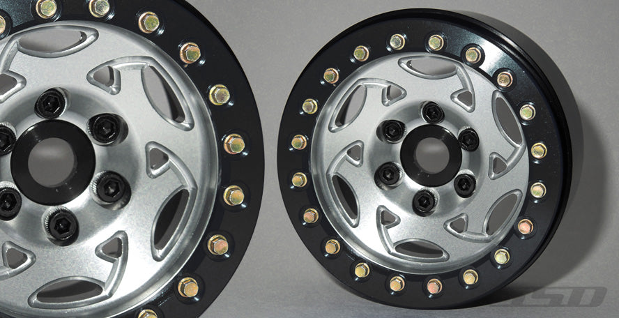 SSD RC 1.9 Champion Beadlock Wheels (Silver/Black)
