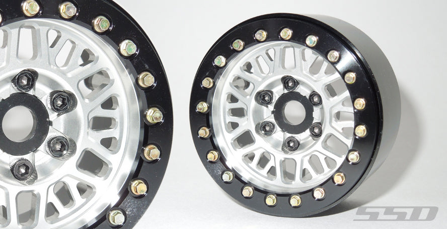 SSD RC Mesh 1.9" Beadlock Crawler Wheels (Silver) (2)