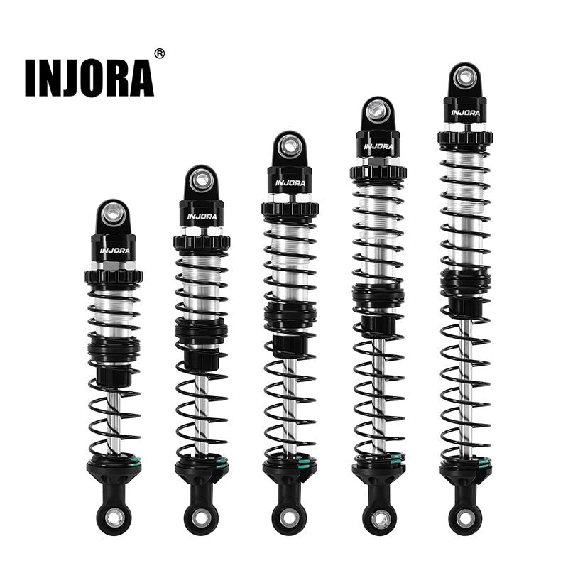 INJORA DRX Dual-Rate Spring Oil Shocks for 1/10 RC Crawlers, 80mm / 90mm / 100mm / 110mm / 120mm