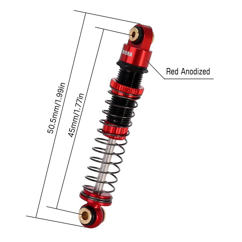 INJORA 45mm Aluminum Threaded Oil Shock Absorbers for FMS FCX24 FCX18
