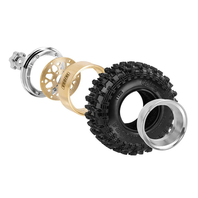 INJORA ModuWheel 1.3" Beadlock Wheel & 70mm Tyre Set (4)