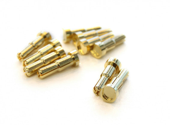 Mach-1 Racing 4-5mm universal gold plated low profile male bullet connectors (2pc) - [Sunshine-Coast] - Mach-1 - [RC-Car] - [Scale-Model]