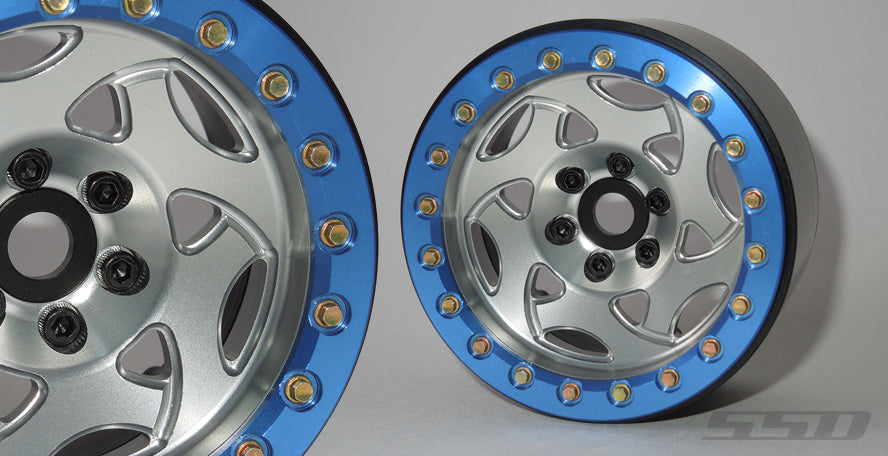 SSD RC 2.2 Champion Beadlock Wheels (Silver/Blue)