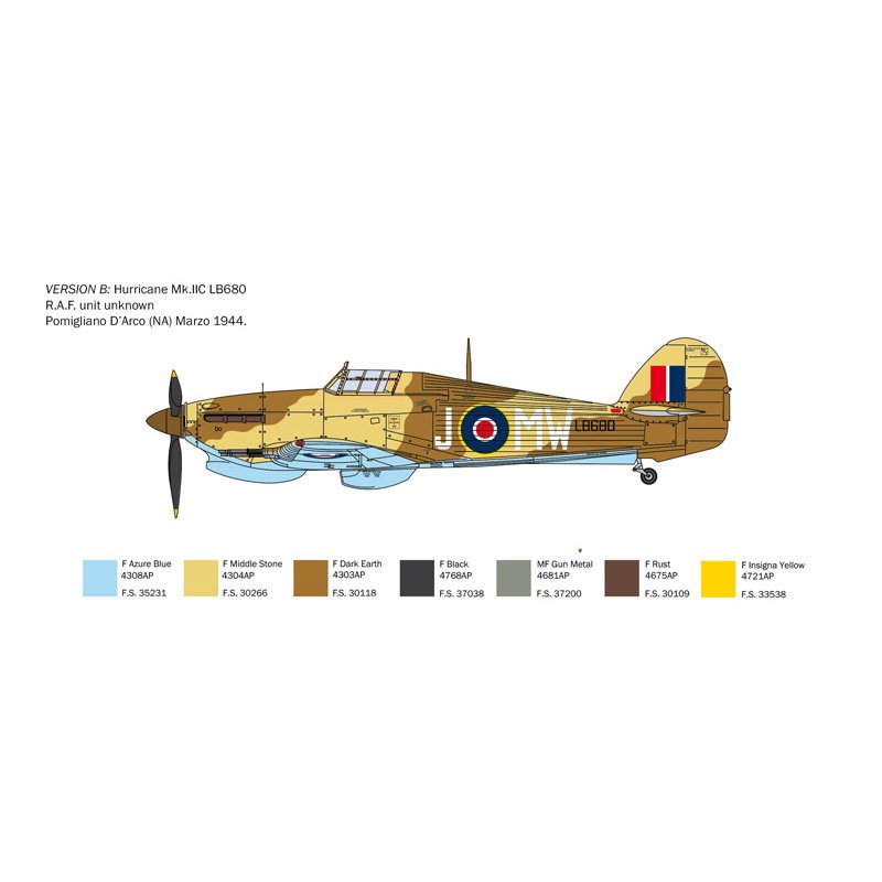 ITALERI HURRICANE MK.II C, NEW DECALS 1/48