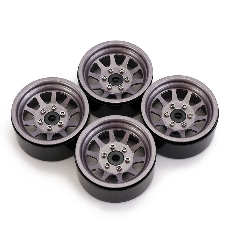 INJORA 1.9" 10-spoke Stamped Steel Wheels for 1/10 RC Crawlers
