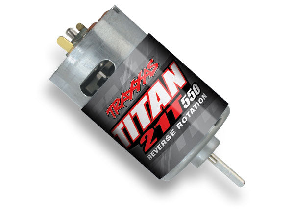 Traxxas -  Motor, Titan 550, reverse rotation (21-turns/ 14 volts) (3975R) - Techtonic Hobbies - Traxxas