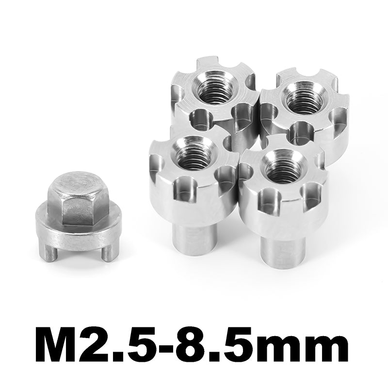 INJORA Stainless Steel Wheel Nuts 6/7/8.5mm for 1/18 TRX4M (M2.5)