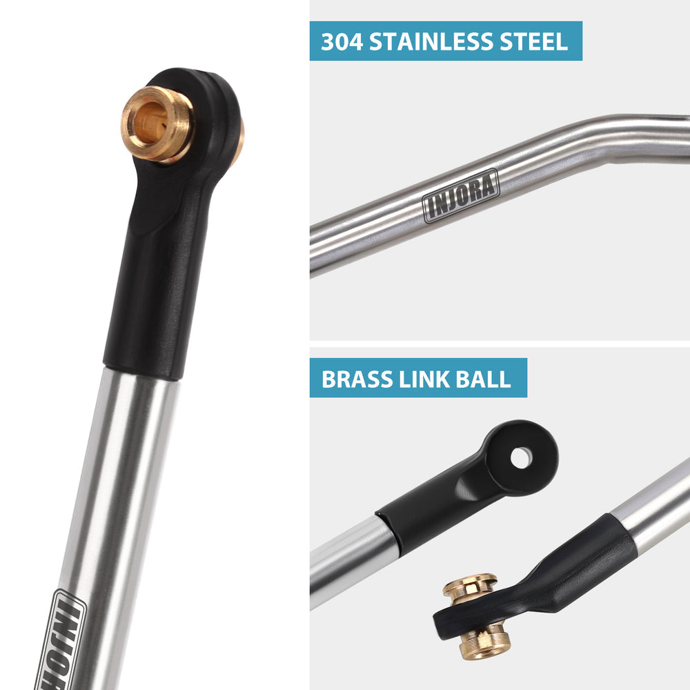 INJORA Stainless Steel High Clearance Links 4 Link Conversion Kit for 1/18 FMS FCX18 LC80