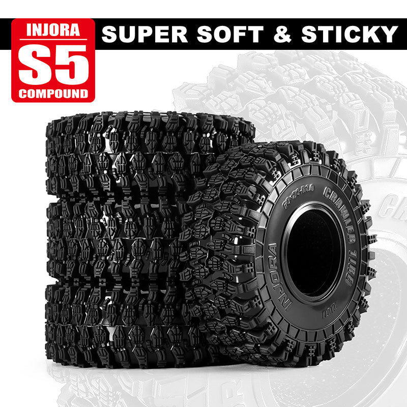 INJORA 1.0" 64*24mm Rock Crawling Tires (T1011) (4)