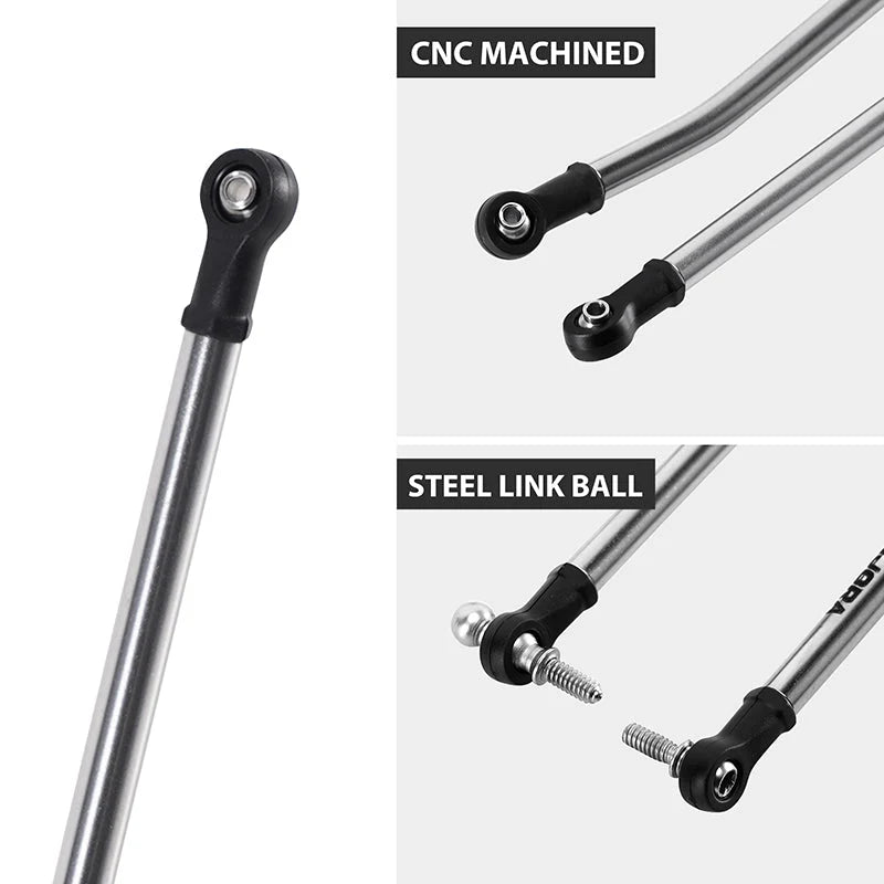 INJORA Stainless Steel High Clearance Links Set for 1/30 SCX30, 99mm Wheelbase