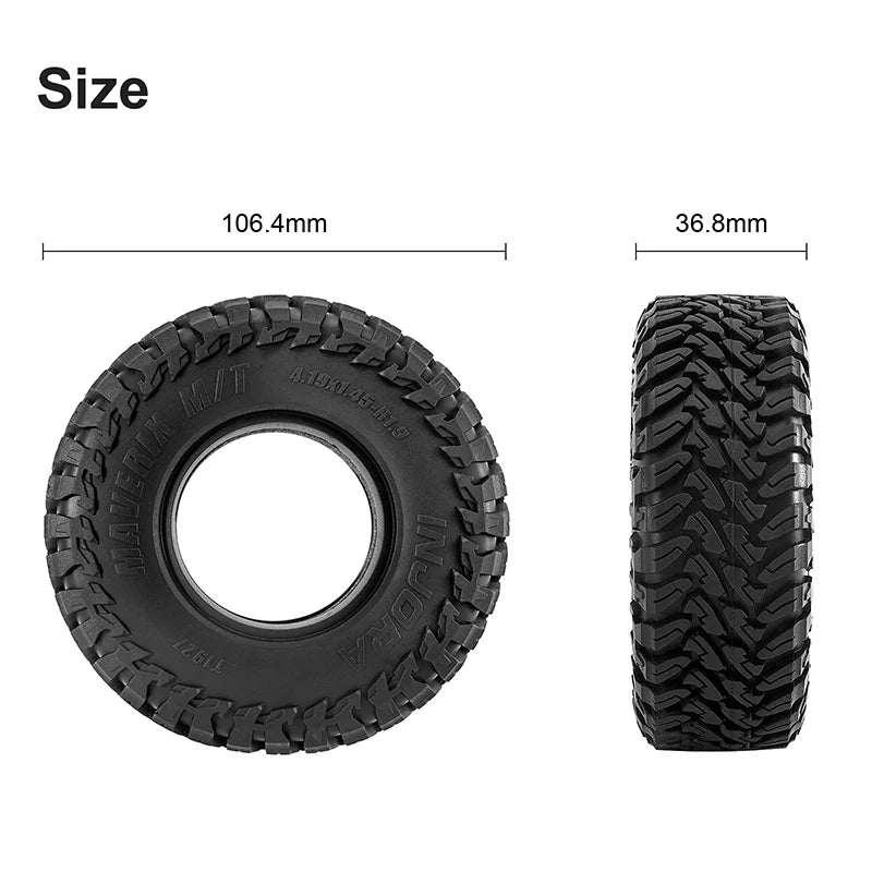 INJORA MAVERIX M/T 1.9" S5 Crawler Tires, 4.19" OD, T1927 (4)