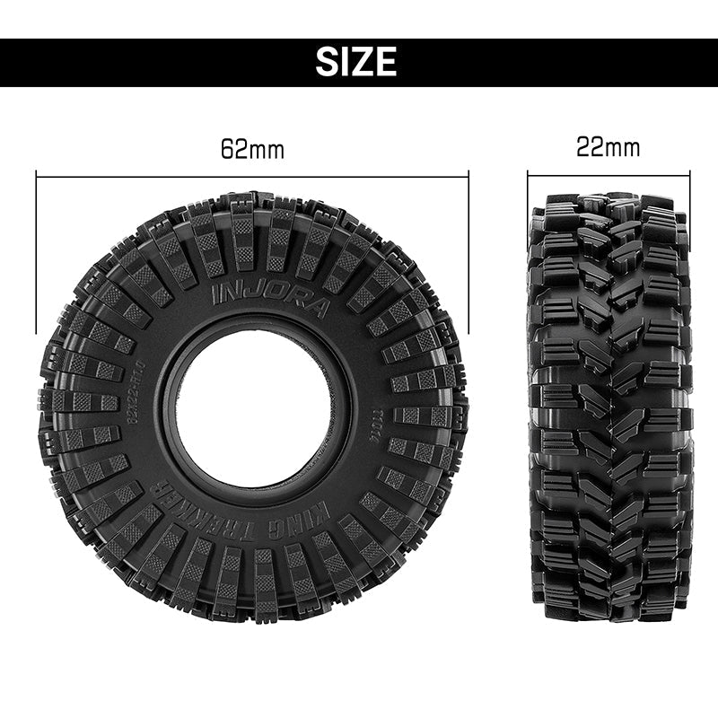 INJORA 1.0" 62*22mm King Trekker G2 Tires (T1014) (4)