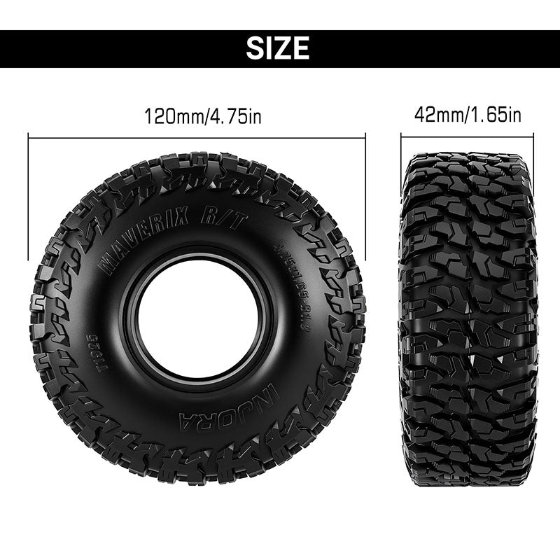 INJORA 1.9" (120*42mm 4.75" OD) MAVERIX S5 R/T Tires (T1925) (4)