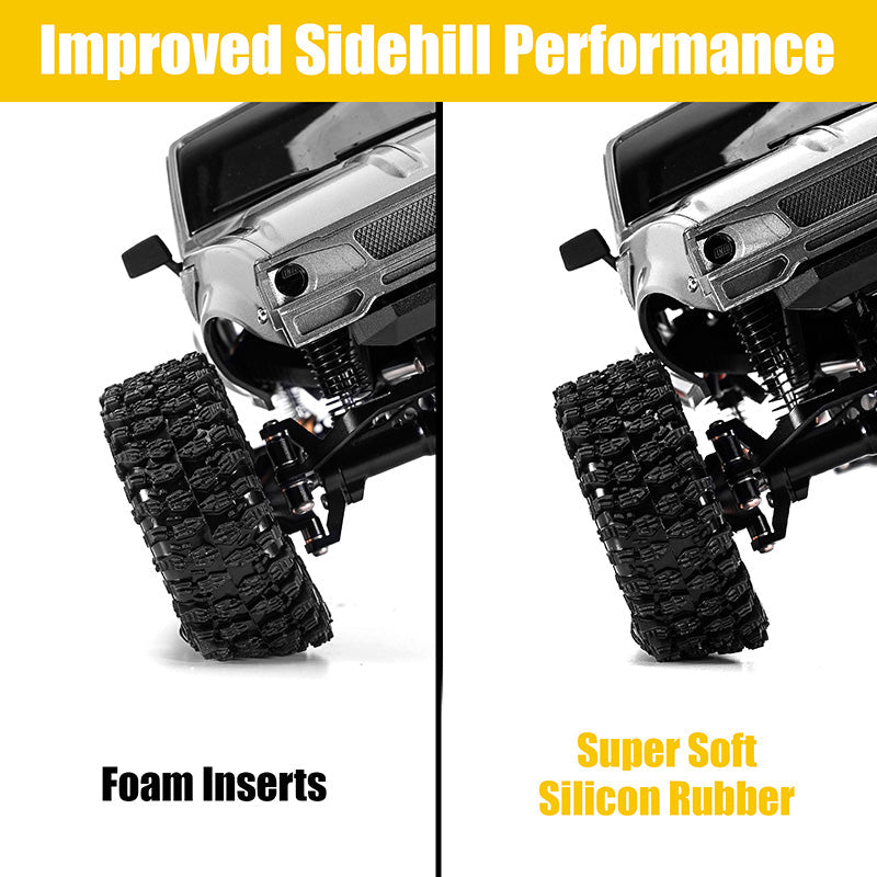 INJORA 1.0" 64*24mm Tires & Silicone Rubber Inserts Combo (4)