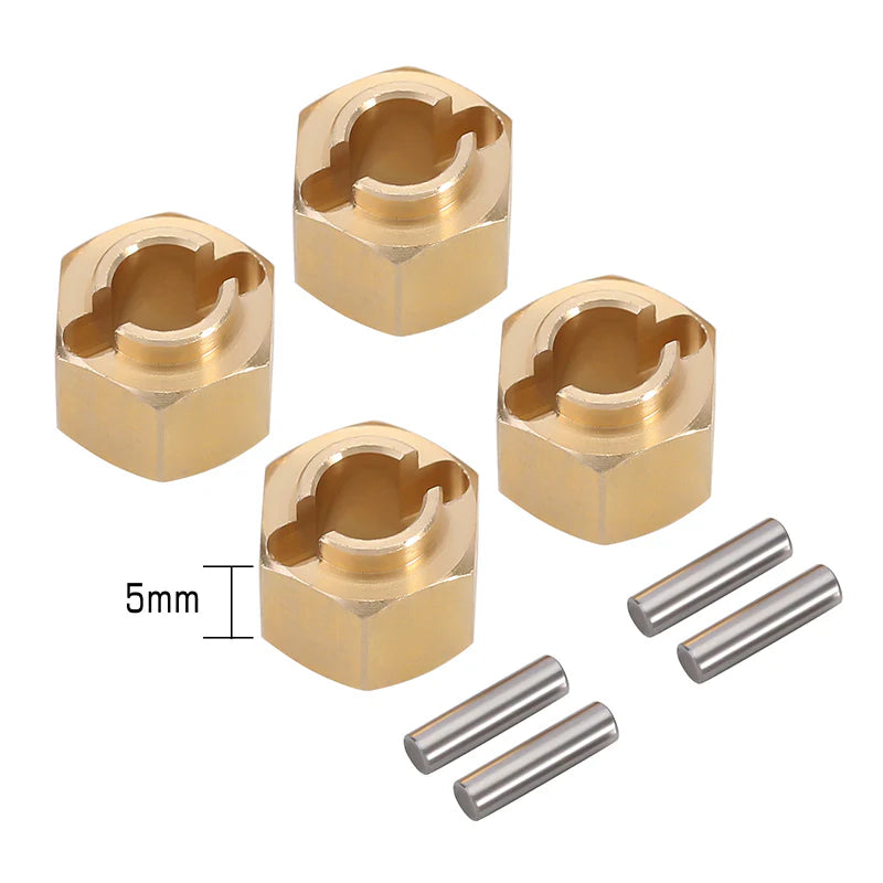 INJORA 4PCS 5mm Brass Wheel Hex Hub Extenders for 1/18 TRX4M