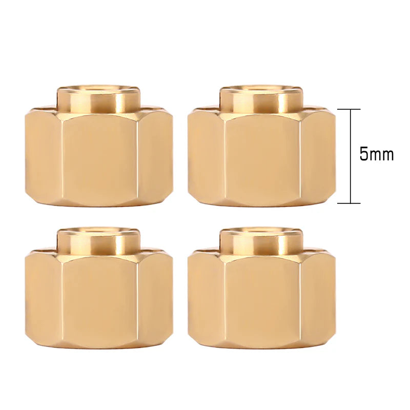 INJORA 4PCS 5mm Brass Wheel Hex Hub Extenders for 1/18 TRX4M