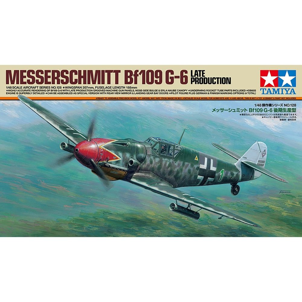 Tamiya 61128 1/48 Messerschmitt Bf 109 G-6 Late Model Kit