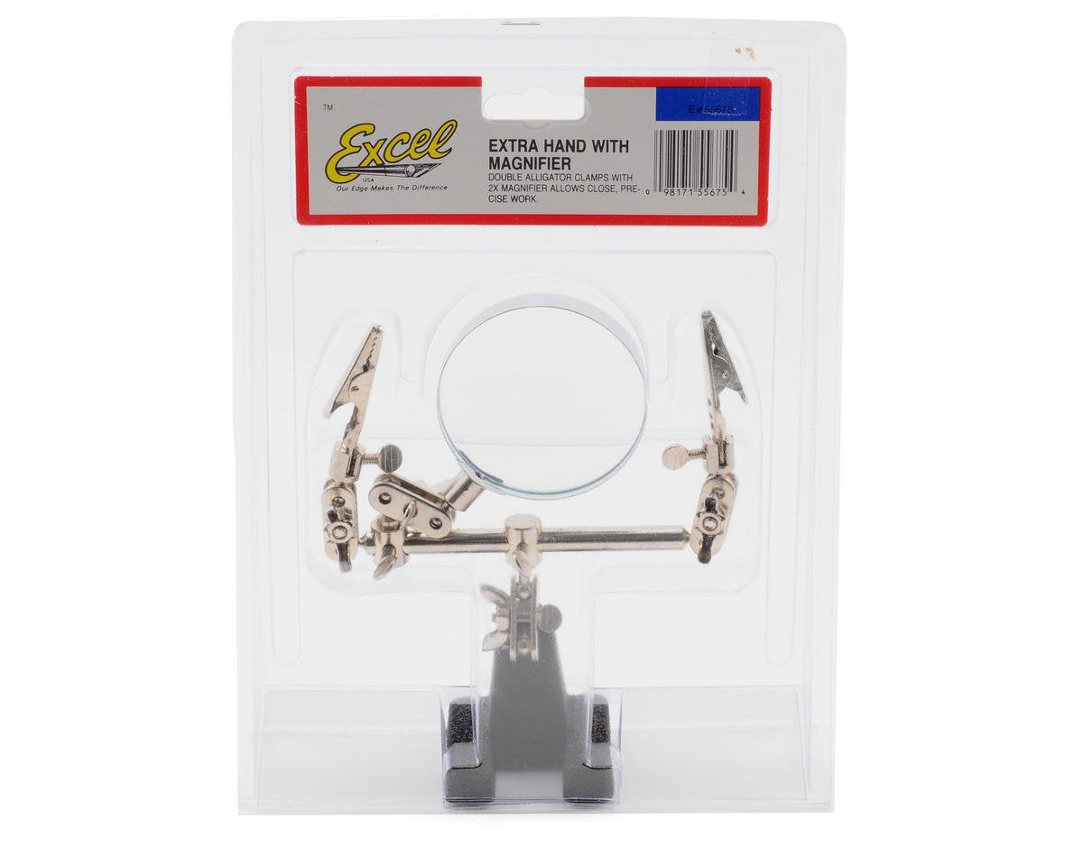 EXCEL 55675 DOUBLE CLIP EXTRA HANDS WITH MAGNIFIER