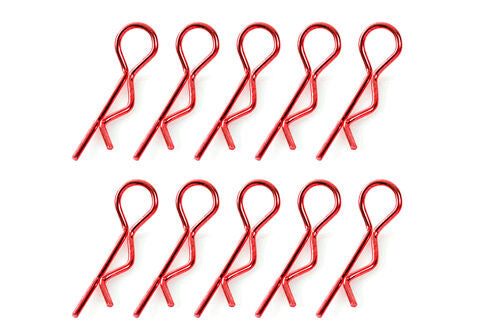 Team Corally 45° Bent Body Clips - Small Red (10 Pack)