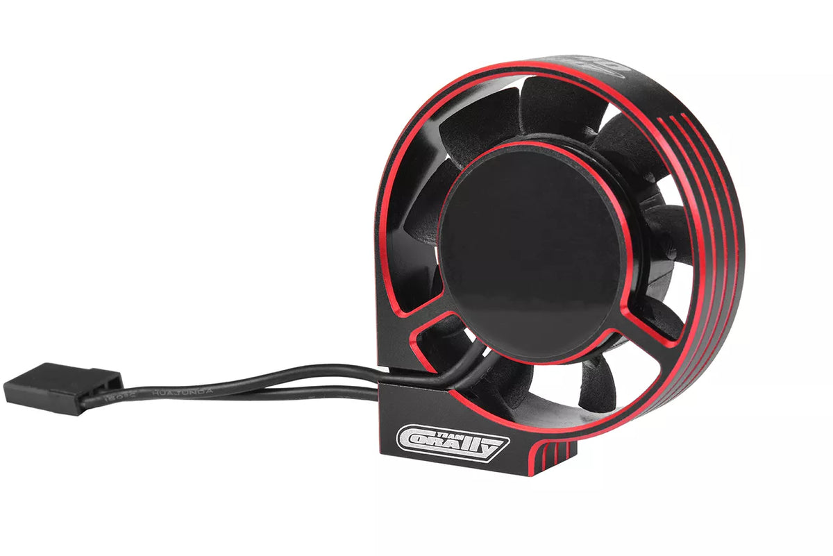 Team Corally XF-40 40mm Ultra High Speed Cooling Fan with BEC Connector – Black/Red