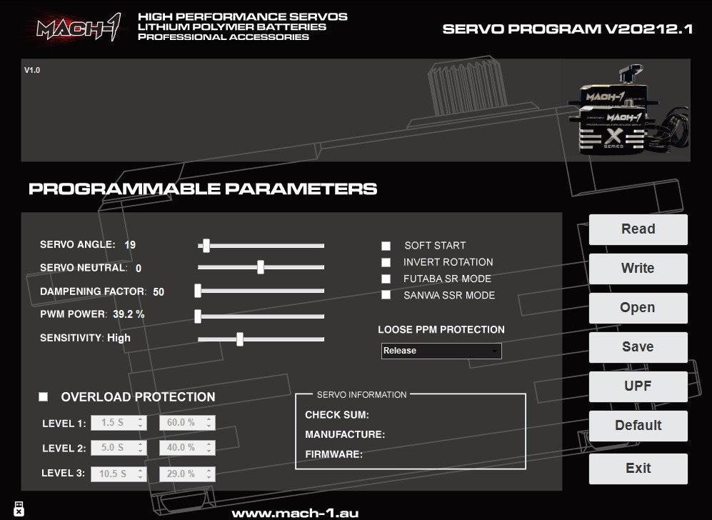 Mach-1 Racing servo program card - [Sunshine-Coast] - Techtonic Hobbies - [RC-Car] - [Scale-Model]