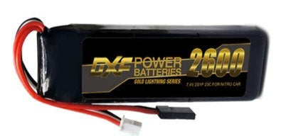 DXF Gold Series 2600mah Receiver pack (Rectangle - 2600-2s-GTR) - Techtonic Hobbies - DXF Power