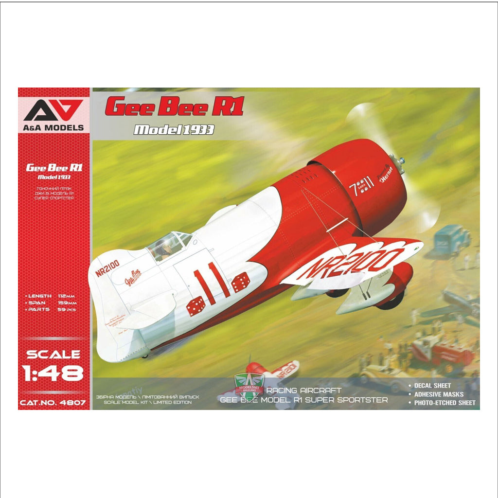 A&A Models 4807 1/48 Scale Gee Bee R1 (1933 Version) Plastic Model Kit - [Sunshine-Coast] - A&A Models - [RC-Car] - [Scale-Model]