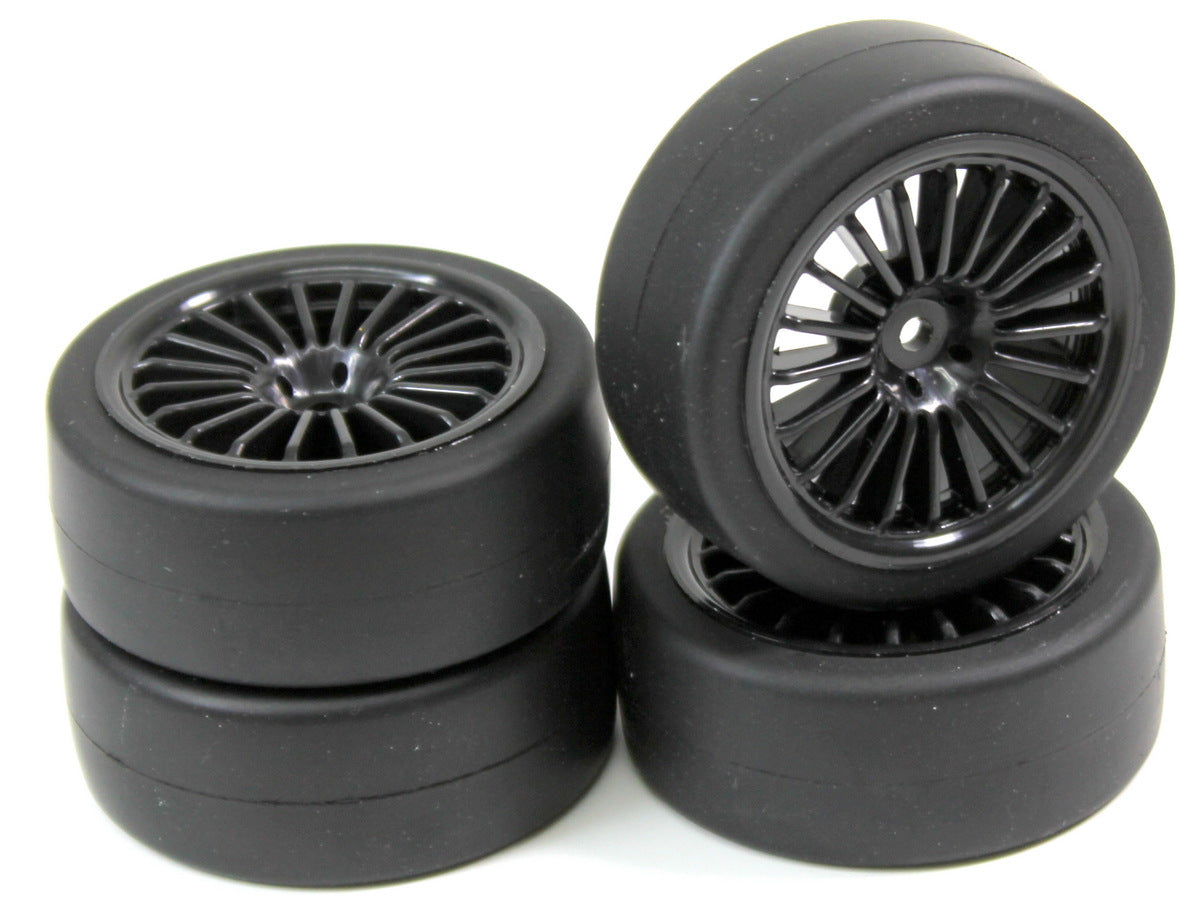 Absima Wheel Set Onroad – 20 Spoke Slick Black 1:10 (4 pcs)