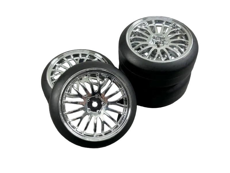 Absima "The Pimp" Drift Wheel Set – Chrome 1:10 (4 pcs)