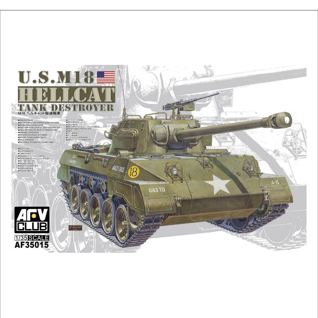 Afv Club 35015 1/35 Scale M-18 Hellcat Ww2 Usa Tank Destroyer Plastic Model Kit - [Sunshine-Coast] - AFV Club - [RC-Car] - [Scale-Model]