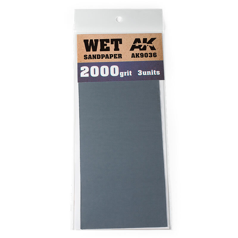 AK Interactive Wet Sandpaper 1000/1200/1500/2000/2500 Grit. 3 units