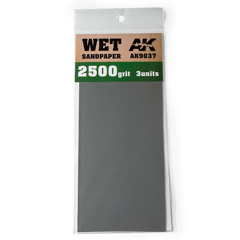 AK Interactive Wet Sandpaper 1000/1200/1500/2000/2500 Grit. 3 units