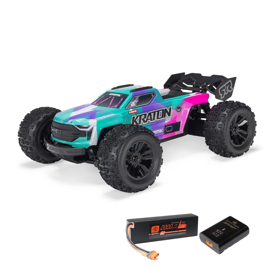 ARRMA Mini Kraton 3S BLX 4X4 1/16 RTR Teal/Pink (ARA2508ST2) - Pre-order