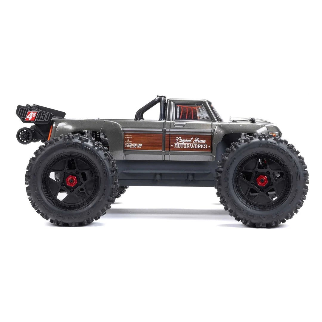 ARRMA OUTCAST 4S BLX 1/10 4X4 Stunt Truck RTR Gun Metal - ARA4410V2T3