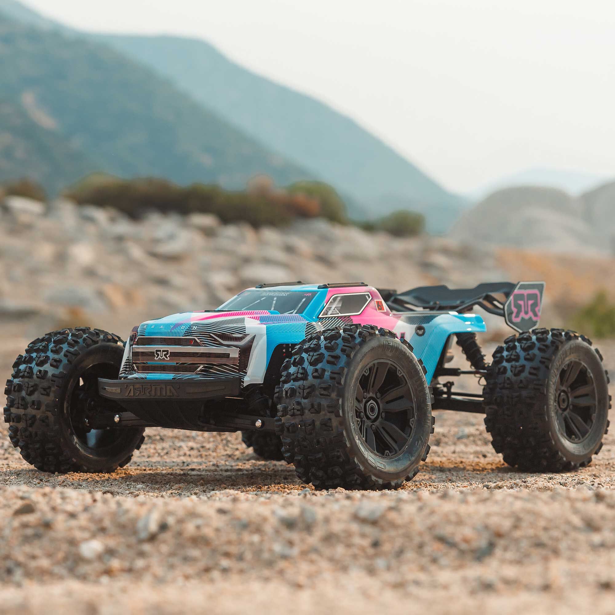 Arrma Kraton 6S BLX 4X4 1/8 Speed Monster Truck, RTR, Pink/Blue