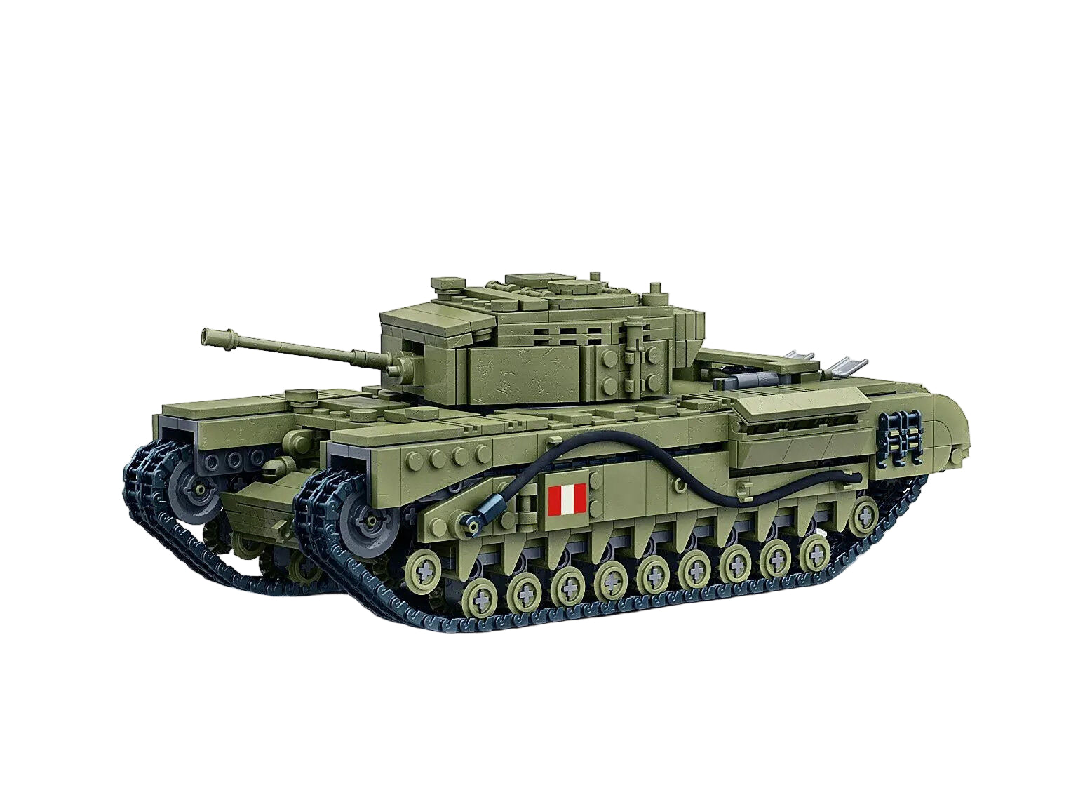 Toy tank model on a white background