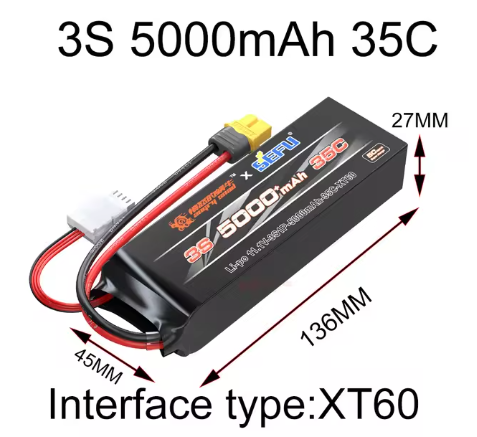 MJX 3S 11.1V 5000mAh 35C LiPo Battery