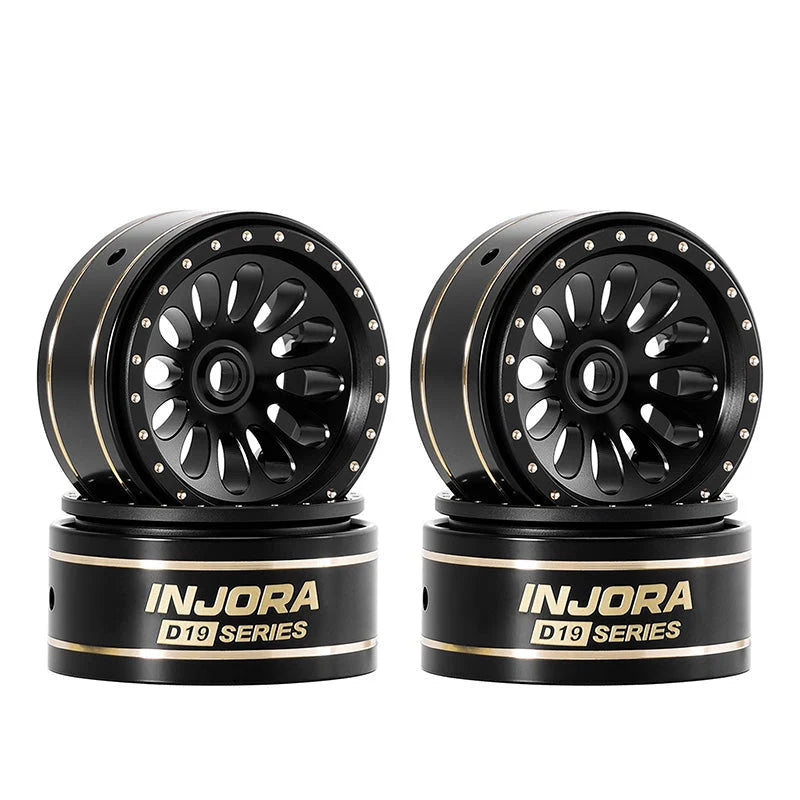 INJORA D19 Ripple 0.7" Brass Beadlock Wheels SCX30 (4)