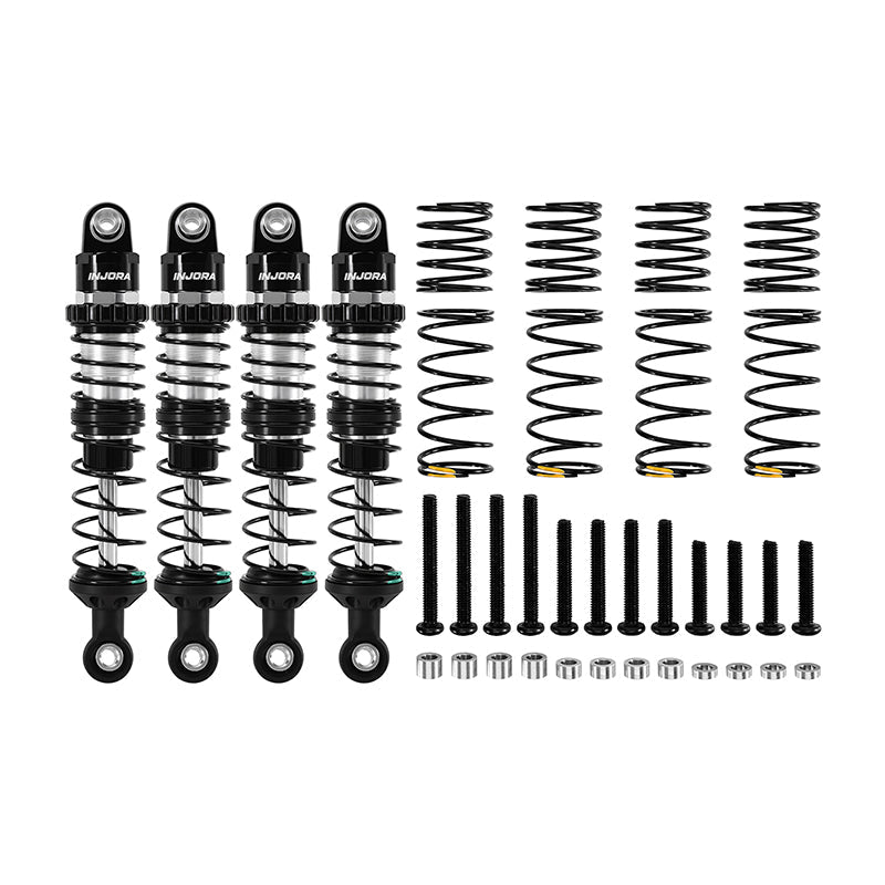 INJORA DRX Dual-Rate Spring Oil Shocks for 1/10 RC Crawlers, 80mm / 90mm / 100mm / 110mm / 120mm