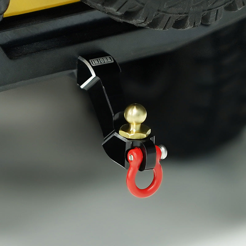 INJORA Aluminum Trailer Tow Hitch with Brass Ball for 1/18 FMS FCX18
