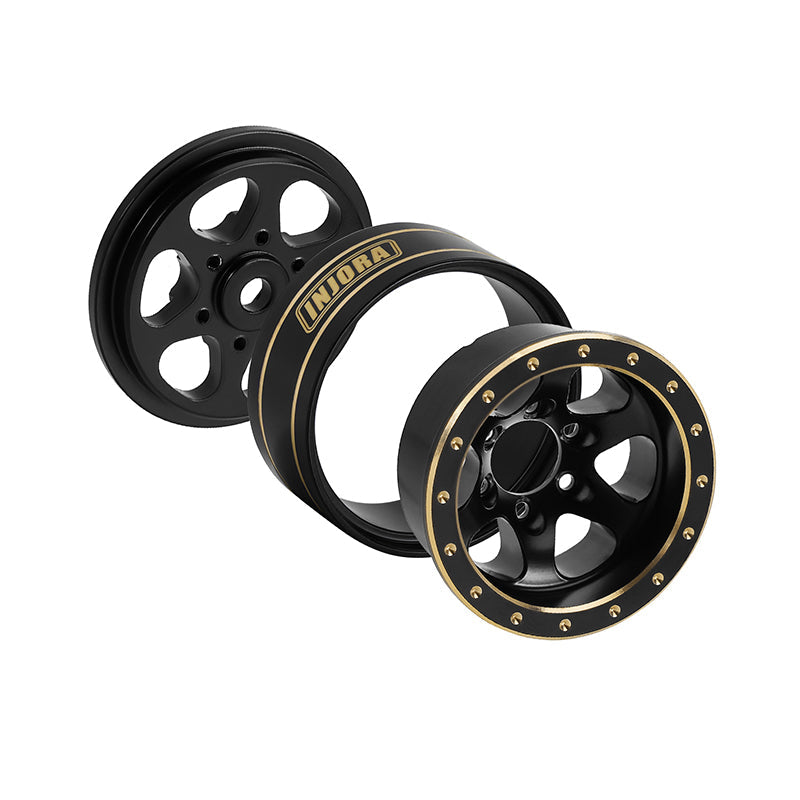INJORA 1.0" Brass -4.7mm Offset Wheels for Micro Crawlers (W1012)