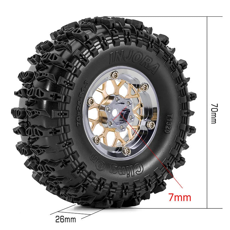 INJORA ModuWheel 1.3" Beadlock Wheel & 70mm Tyre Set (4)