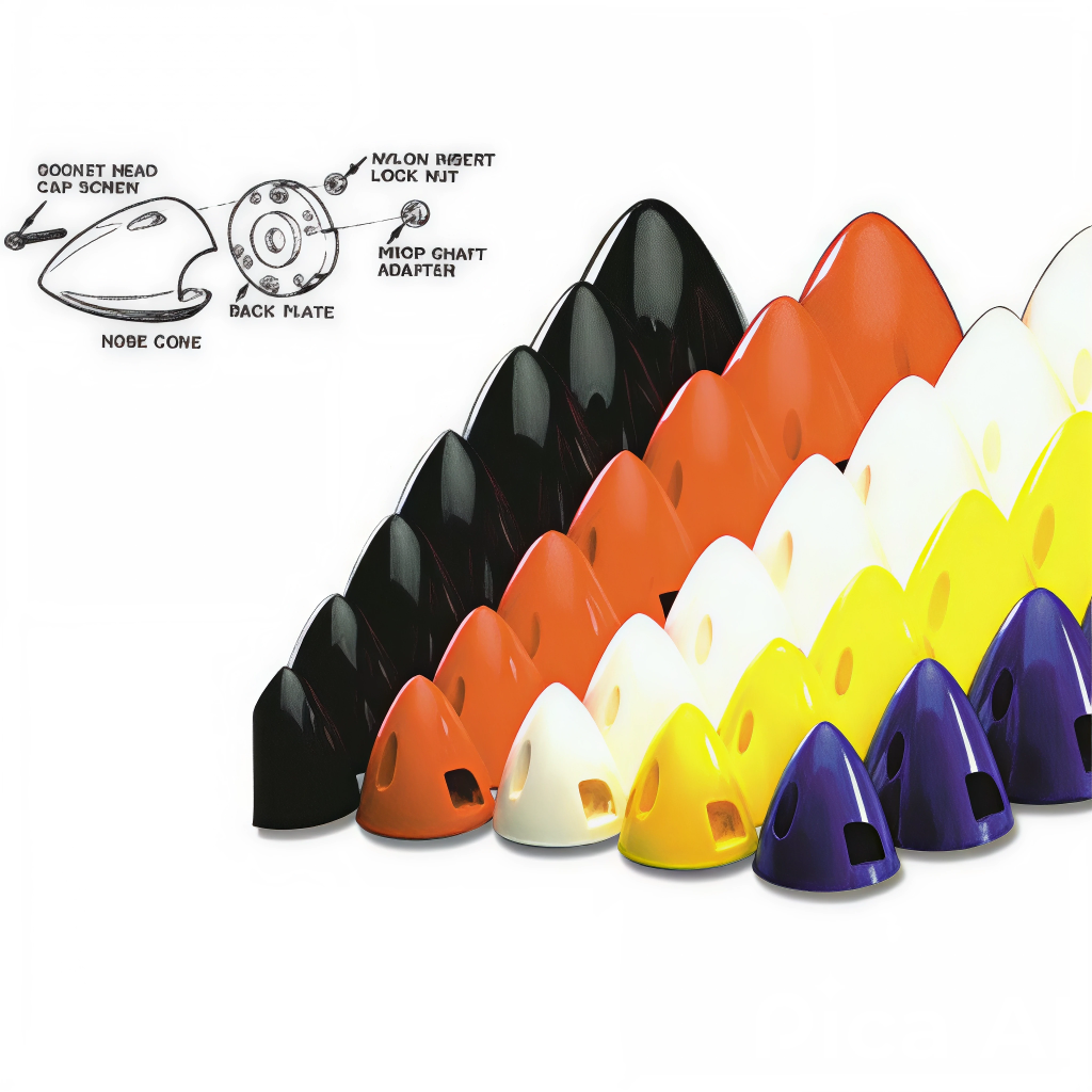 DUBRO BLACK SPINNER (1 PC PER PACK) (Choose Size)