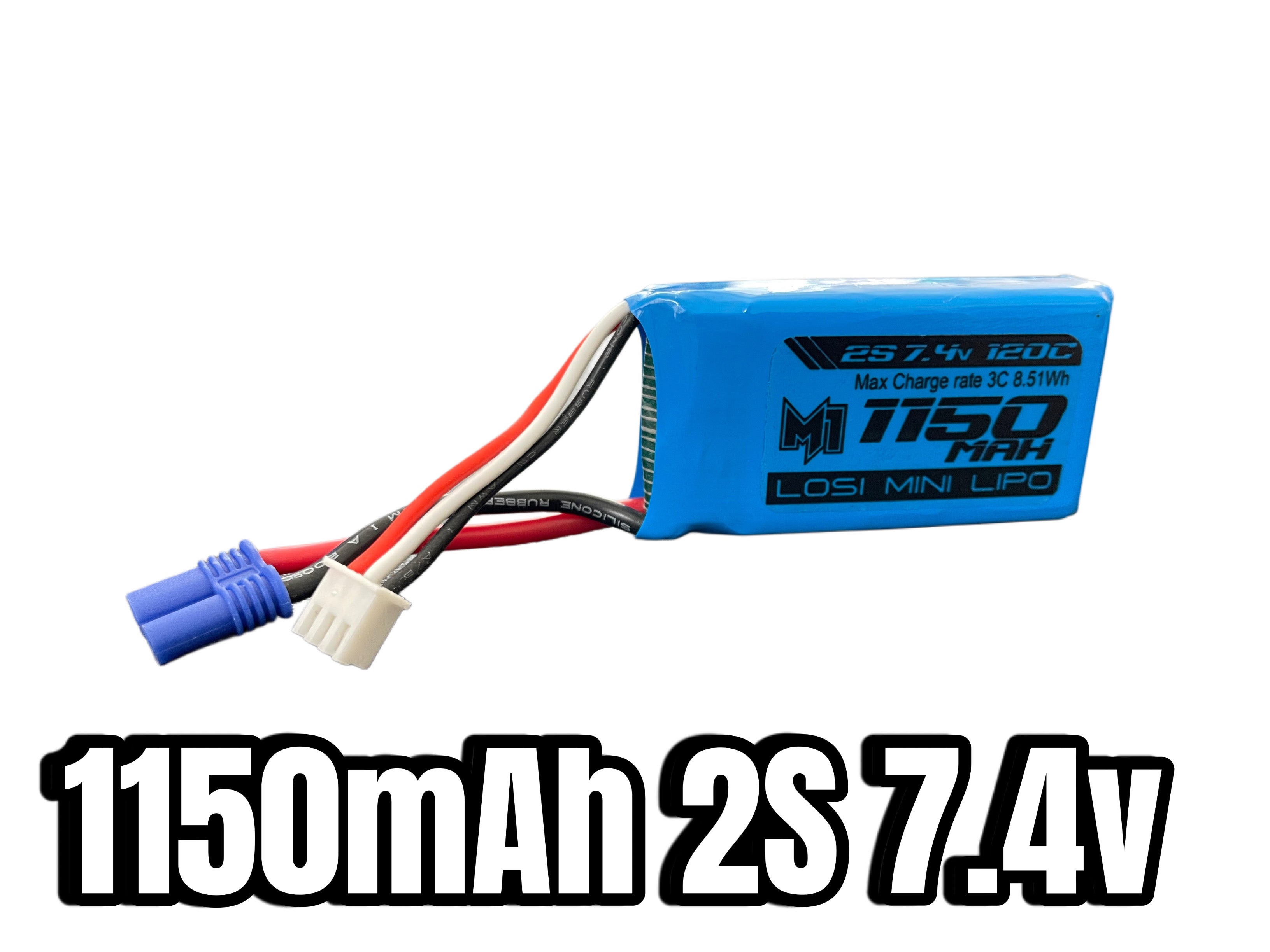 M1 SERIES 2S 120C Soft Case LiPo Battery w/EC2 Connector (7.4V/1150mAh)