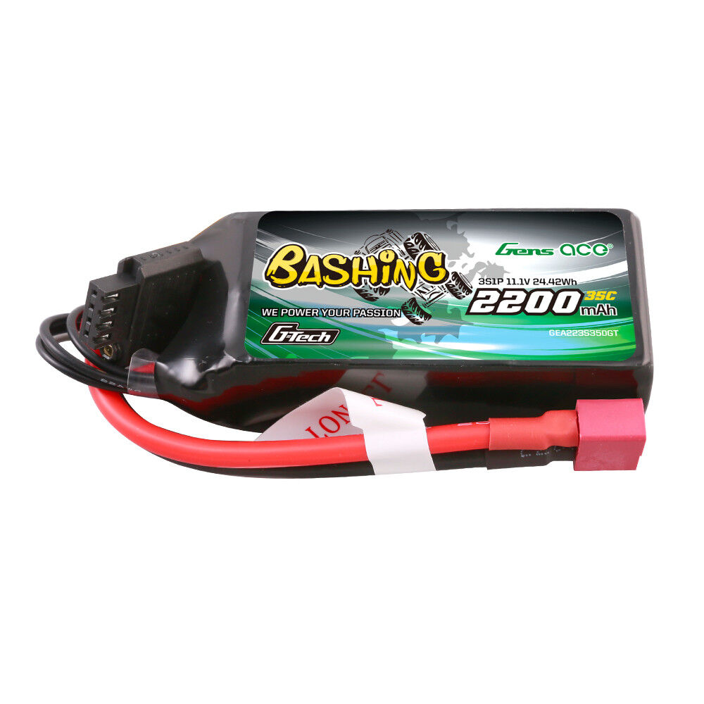 Gens Ace G-Tech 3S Bashing 2200mAh 35C 11.1V Soft Pack Lipo Battery (Deans) GEA223S35DGT