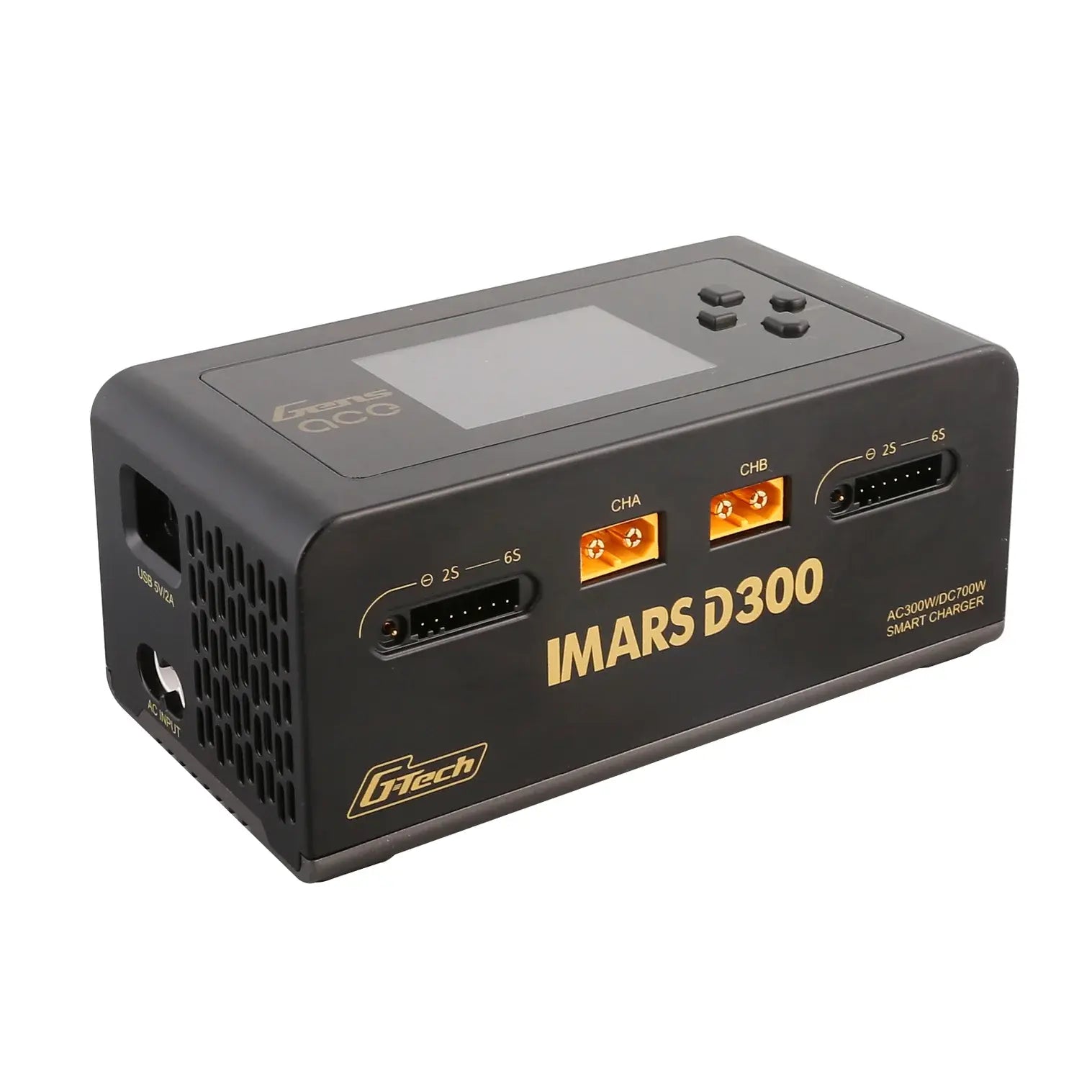 Gens Ace IMARS D300 G-Tech Channel AC/DC 300W/700W RC Battery Charger (Black)