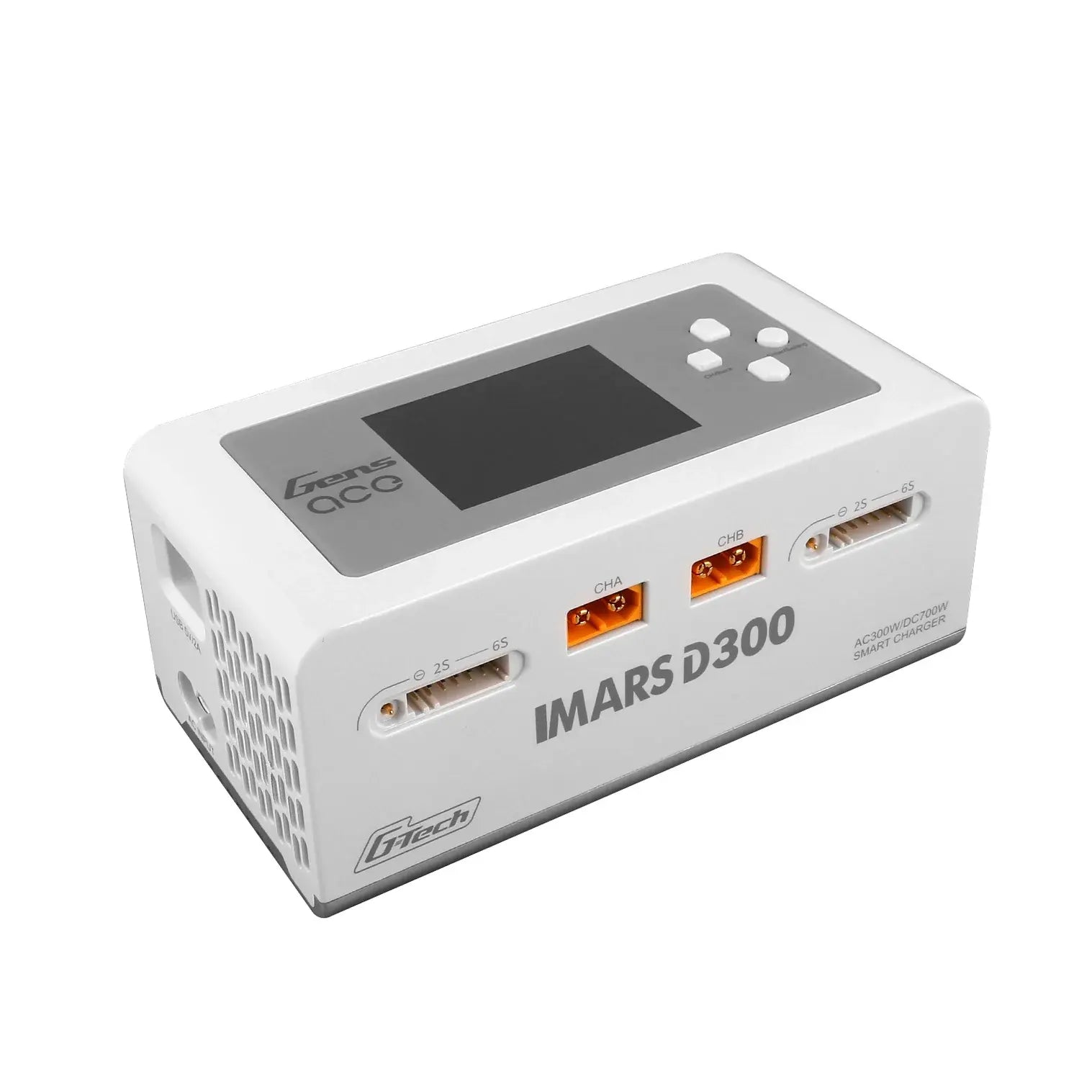 Gens Ace IMARS D300 G-Tech Channel AC/DC 300W/700W RC Battery Charger (White)