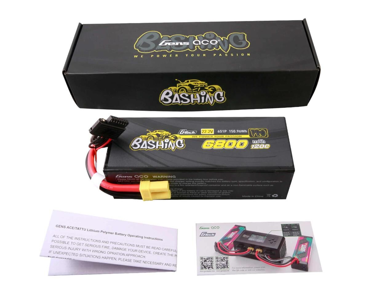 Gens Ace G-Tech 6S 6800mAh 120C 22.2V Soft Pack LiPo Battery – EC5