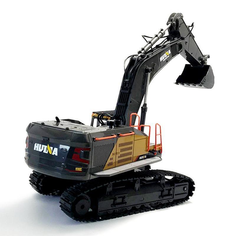 Model excavator with 'HuiNa' branding on a white background