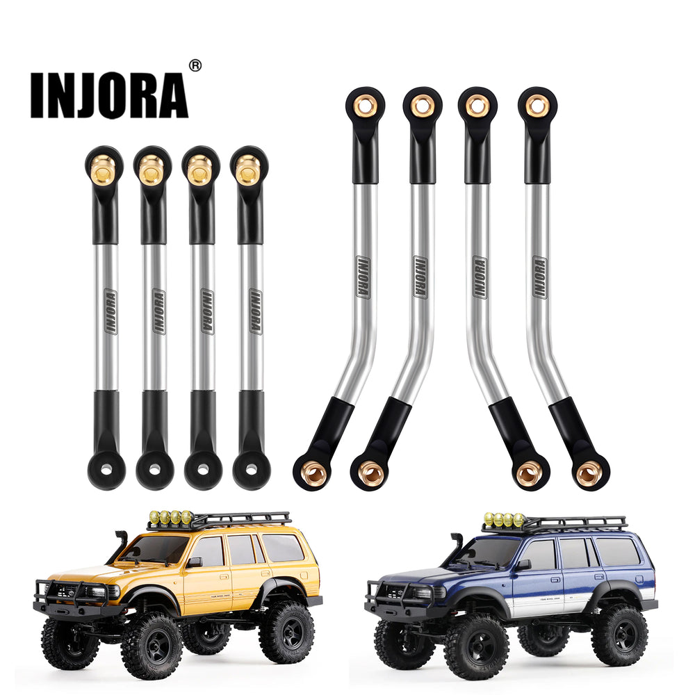 INJORA Stainless Steel High Clearance Links 4 Link Conversion Kit for 1/18 FMS FCX18 LC80